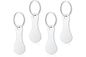 Luvadeyo 4 extractores de Carro de la Compra de Acero Inoxidable, ficha de Carro de la Compra extraíble como Llavero, Accesorio de Llave con ficha de Carro de la Compra