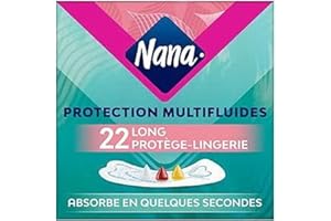 Nana Dailies extra protection Protège-Lingerie - 30 % plus Absorbant* pour Tous Types de Pertes - Sensation de Fraîcheur - 22 Protège-Slips Longs