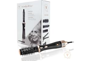 Venga! VG HCR 3001, Lokówko-suszarka na gorące powietrze 5 w 1 do suszenia włosów, kręcenia, prostowania, zwiększania objętości, wzmacniania, stylizacji i szczotkowania, 5 akcesoriów, czarny/złoty