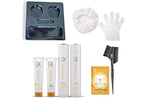 GK HAIR Global Keratin The Best Consumer Box Kit (300ml/10.1 Fl Oz) Trattamento lisciante per capelli alla cheratina - Stiratura professionale brasiliana complessa per capelli lisci e senza crespo