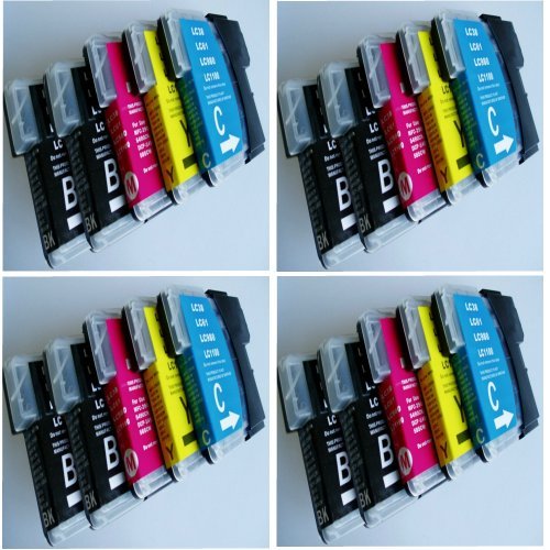 ESMOnline 20 XL Druckerpatronen kompatibel zu Brother LC1100 LC980 8x Schwarz 4x Cyan 4x Magenta 4x Yellow