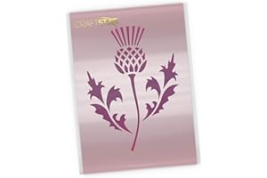 CraftStar Scottish Thistle Stencil - National Emblem of Scotland - Reusable A4 Mylar Template