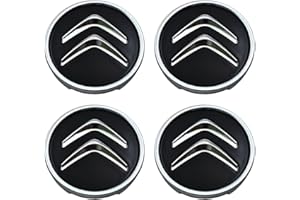 MDFULXG 4 Tappi Nero Coprimozzo,Per 60mm C1 C3 C4 C5 C6 DS3 Fregi Cerchi in Lega Logo,Buona stabilità,A