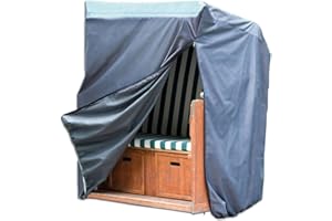 WEHNCKE Deluxe Protective Cover for Beach Baskets with 2 Zippers 130 x 100 cm Beach Chair Garden Furniture Protective Cover Carry Bag Tarpaulin