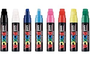 Uniball Posca PC-17K zestaw markerów artystycznych, końcówka dłuta, 1 w każdym kolorze, pełny zakres