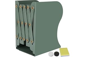 DARUITE Metalowa podpórka na książki, regulowana podpórka na książki dla dzieci, do kuchni, biura, szkoły, biblioteki, zielona