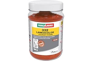 Parexlanko - Colorant en poudre - 332 LankoColor - Rouge - Pour mortier et béton, ciment, chaux ou plâtre - Tenue longue durée - 900g