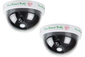 Summerlee Christmas 2pk Dummy Surveillance Camera - Naughty Little Xmas Elf Fake Home Santa Cam with Flashing Light - Home Family Festive Fun with Elfie and Elvie – All Fittings Supplied