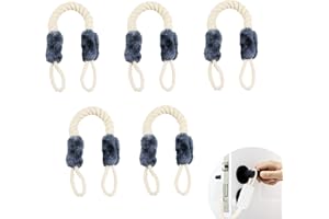 LANZLC Türkordel Klemmschutz 5 Set Türseil Klinke Türstopper Seile Klemmschutz für Türen Türkordel Blau, Türschnüre Türgriff Schutz 60cm für den Schutz von Fingern und Haustieren, Baumwolle/Polyester