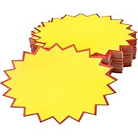 Vsorce4u 40pcs X 10cm X 10cmcm Neon Stars Flashes Cards Star Shaped Price Tags Labels Name Tags Fluorescent Flashes Card For Home School, Office