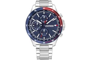 Tommy Hilfiger Montre Analogique Multifunction à Quartz pour Homme avec Bracelet en Acier Inoxydable ou Silicone