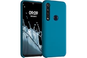 kwmobile Carcasa Compatible con Motorola Moto G8 Plus Funda - Case TPU y Silicona antigolpes - Apto Carga inalámbrica - Azul océano