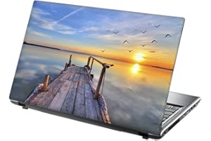 15.6 INCH TAYLORHE SKINS TaylorHe 15.6 inch 15 inch Laptop Skin Vinyl Decal with Colorful Patterns and Leather Effect Laminate MADE IN BRITAIN Sunset at Bay