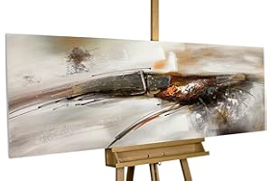 Kunstloft Quadro su tela | 100% DIPINTO A MANO | 150x50cm | Dipinto 'Any Illusion' | Astratto | Bianco | Arte moderna