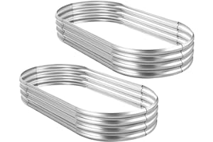 Land Guard 2 Camas de jardín elevadas de Acero galvanizado, Camas elevadas de Metal Grandes de 8 × 4 × 1 pies, Cama de jardín elevada de Aluminio para Verduras