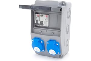 ELS ELEKTROTECHNIKA Splitter di corrente da cantiere 6NO 2 x 230 V + LS e FI cablato (2 x 230 V + 1 x LS C16 + FI40