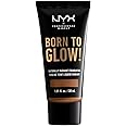 NYX Professional Makeup Born to Glow Radiant Foundation, Iridescent Finish, Buildable Medium Coverage, Vegan Formula, Shade: Cappuccino