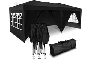 Kronenburg Folding Gazebo, 100% Waterproof Gazebo / Garden Tent, 3 x 3 m or 3 x 6 m, UPF 50+ Protection, Choice of Colours and Side Panels