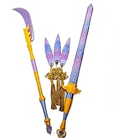 KPop Demon Hunters Rumi Cosplay Cheveux Synthétiques Super Longue Violet Clair Perruque De Fête D'halloween