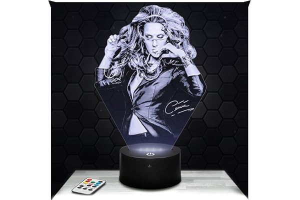 Lampephoto.fr - Lampe 3D Céline Dion Idée Cadeau Musique, Veilleuse Tactile Led Illusion, Celine Dion, Hologramme 3D, Idée Cadeau Noël Anniversaire Garçon et Fille, Déco Chambre Enfant et Adulte TOP