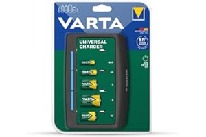 Varta Universal Chargeur de batterie pour 4 AA / AAA / C / D et 1 9V bloc (arrêt minuterie)