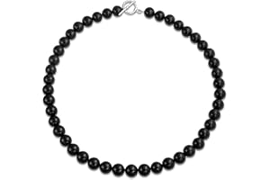 BLING JEWELRY Simple Classic Hand Knotted Created Semi Precious Gemstone Round Ball 10MM Bead Strand Choker Collarbone Necklace Western Jewelry For Women Toggle Clasp 15 17 19 Inch