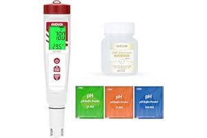 Tester di idrogeno per acqua, misuratore di pH GIDIGI, misuratore di qualità dell'acqua digitale pH/ORP/H2/Temp con ATC, tester ORP, tester di idrogeno ad alta precisione per acqua potabile idroponica