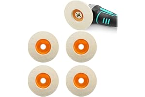 ANGUXER 4 Stück Polierscheibe, Wolle Polierscheibe, Wolle Buffing Polierscheibe Pad, Wolle Polieraufsatz Winkelschleif, voor Polieren von Glas, Keramik, Schmuck, Metall, Marmor