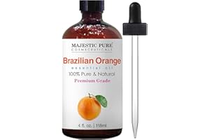 MAJESTIC PURE Brazilian Orange Essential Oil | 100% Pure and Natural | Premium Grade Essential Oils for Hair Care, Home Diffusers, Skin, Aromatherapy, Massage and Humidifiers | 4 Fl Oz