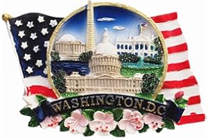 MUYU MAGNET Washington D.C. Captal Of USA Magnete da frigorifero souvenir di viaggio Collezione regalo decorazione casa e cucina adesivo magnetico America frigorifero magnete