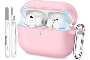 TNSNK för AirPods Pro 3 Case, CM1-Pink | Magnetiskt Lock, Mjukt Silikon, Halkfritt, med Rengöringssats och Nyckel, Trådlös La