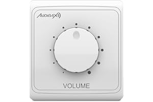 Audibax Wall 12 - Controllo Volume a Parete - Potenziometro per Altoparlanti - Manopola Volume a 11 Livelli - Potenza Massima 12W - Controllo Audio 1 Canale