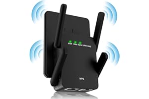 CINAMON WLAN Verstärker, 1200 Mbit/s WLAN Repeater, Dualband 5GHz & 2.4GHz WiFi Verstärker mit LAN anschluss, WPS, Kompatibel mit Alexa, Allen Standard-Routern, Deckt bis zu 200 m² und 45 Geräte ab