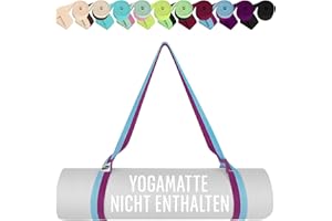 TECEUM Premium Yogamatte Tragegurt – Extra Weich & Dick aus Baumwolle – Hautfreundlich & Rutschfest – Verstellbarer Mattenhalter Yoga Mat Strap für Alle Matten [Matte nicht enthalten]