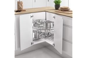 Menage Confort Kit de 2 bandejas giratorias 270º de Rejilla para Mueble de Cocina esquinero, Diámetro 700mm / Alto 630-730mm