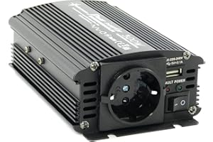 SOLARTRONICS Spannungswandler NM300 12V 300 Watt SCHWARZ - 600 Watt Spitzenleistung - Wechselrichter 12v auf 230v - Blei- oder AGM-Batterie kompatibel - mit Schuko- & USB Anschluss