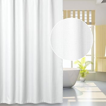 Bathroom Accessories Shower Curtains Luxxur Plus White Waffle