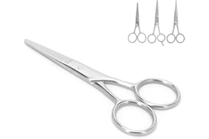 BETUED Forbici per Barba, Forbici per Baffi, Forbici per Barba da Uomo in Acciaio Inossidabile per Rifinire i Baffi per il Viso Progettate per un Taglio Più Accurato della Barba(MJ-LF010)