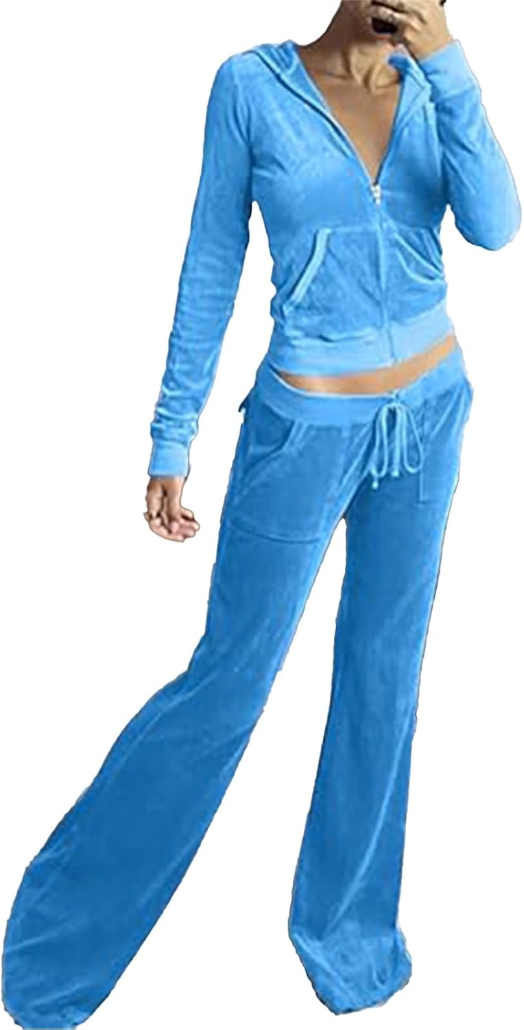 Conjunto deportivo de 2 piezas para mujer, conjunto casual de manga larga con cremallera