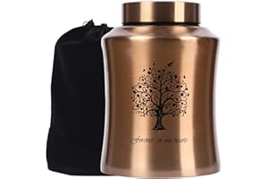 YOUDEAR MEMORIALS Lebensbaum Urnen für menschliche Asche – Einäscherungsurne für Erwachsene für Beerdigung, Beerdigung oder zu Hause – Kreuzurne für Asche, männlich und weiblich (160 Kubik, Gold (Baum))