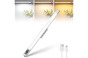 BOOTEEK Lampe de Placard,2500mAh Rechargeable Reglette Led Cuisine avec Écran HD,4 Modes Lumiere Detecteur de Mouvement Interieur,Couleur et Luminosité Réglables Pour Cuisine Placard Escalier