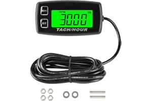 NInE-ROnG Hintergrundbeleuchteter Drehzahlmesser Stundenzähler Digital Wartung Erinnerung Gauge Batterie austauschbar für Rasenmäher Außenbordmotoren Generatoren Schneefräsen