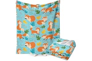FYDZBSL Fox Blanket Throw Cute Fox Blanket Gift for Kids Soft Warm Fuzzy Throw Blankets Kids or Adults for Crib Bed Couch Chair Four Seasons Living Room Travel Outdoor