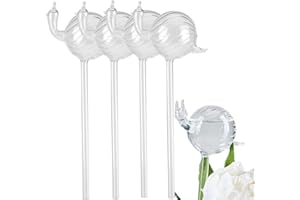 Velidy 4 Pack Plant Waterer Self Watering Globes,Snail Shape Hand Blown Transparent Mini Durable Clear Glass Aqua Bulbs