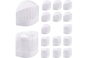 TANG YUAN 16 Stück Einweg-Kochmütze 9 Zoll verstellbare Kochmütze, geeignet für Familie, Restaurant, Party