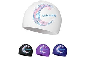 BELIKEFISH Swimming Cap - Silicone Swim Cap for Women Men Adults Teenagers