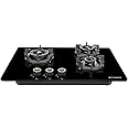 Faber 70Cm 3 Burner Hob|Auto Electric|Built-In Or Hobtop|Brass Burners|Cast Iron Pan Support|Glass Matt Finish|Metal Knobs|Warranty 5 Years On Glass And Valves|Hob Experia Ht703 Alu Ai,Black,Manual
