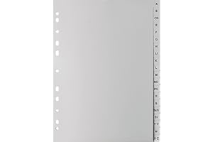 5 Star Buchstabenregister A-Z Din A4, Complète Hauteur, Gris