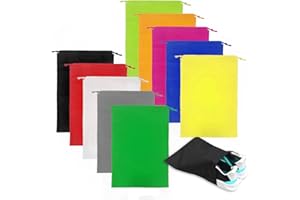 TSHAOUN 10 Stück Schuhbeutel Mit Kordelzug Verschluss Für Reisen 40 x 30 cm, Tragbarer Stoff-Beutel Atmungsaktiv Aufbewahrungsbeutel Schuhbeutel Bunt Tasche Für Kosmetik Unterwäsche