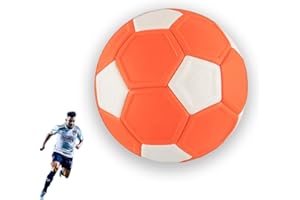 Ginddy Curve Football Ball Size 5,Soft Football Ball Indoor and Outdoor Activities Games Backyard and Lawn Boys Girls Indoor Outdoor Football Training or Game Kick Like The Pros(Orange White)